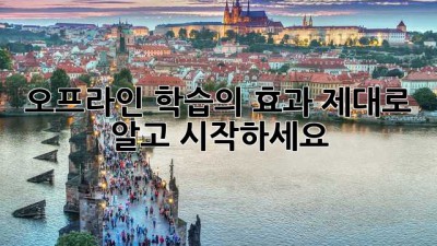 오프라인 학습의 효과, 제대로 알고 시작하세요!
