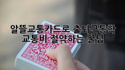 💰알뜰교통카드💰로 출퇴근/통학 교통비 절약하는 꿀팁!